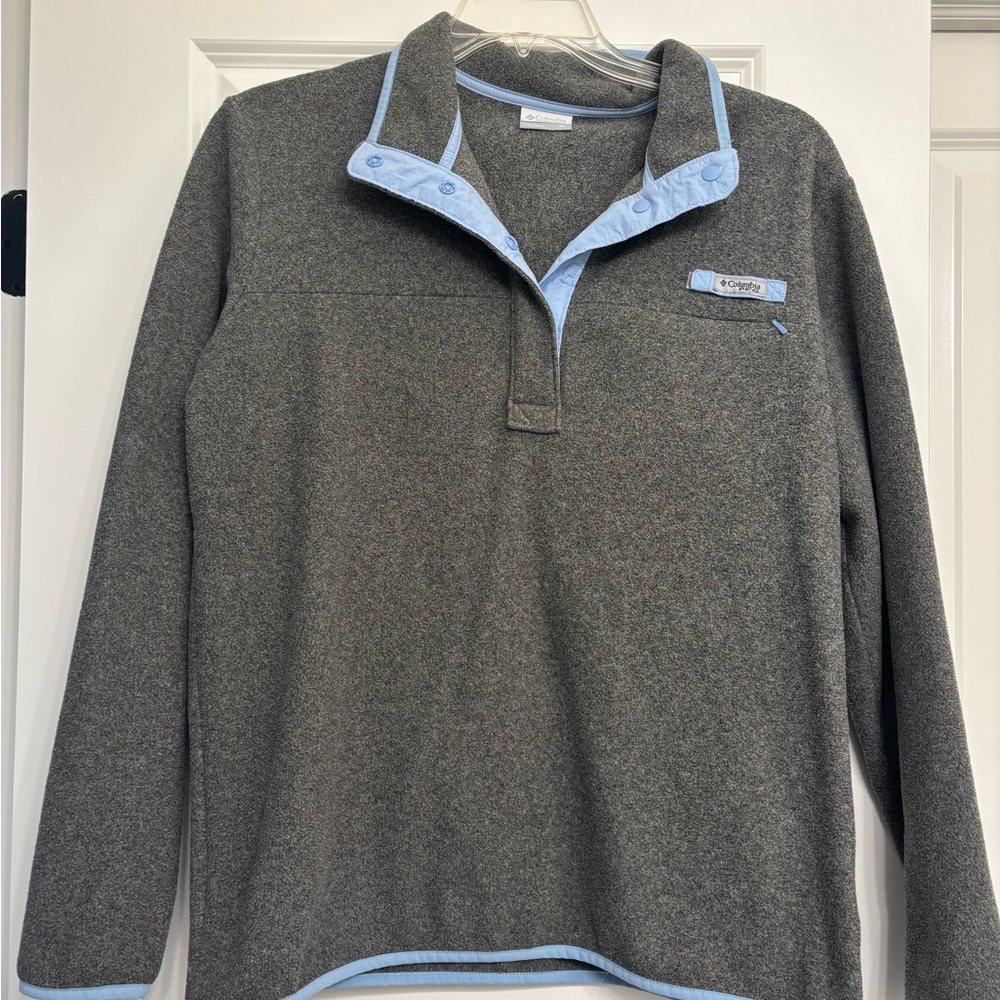 Columbia Women's Gray and Light Blue Zip Up Jacket